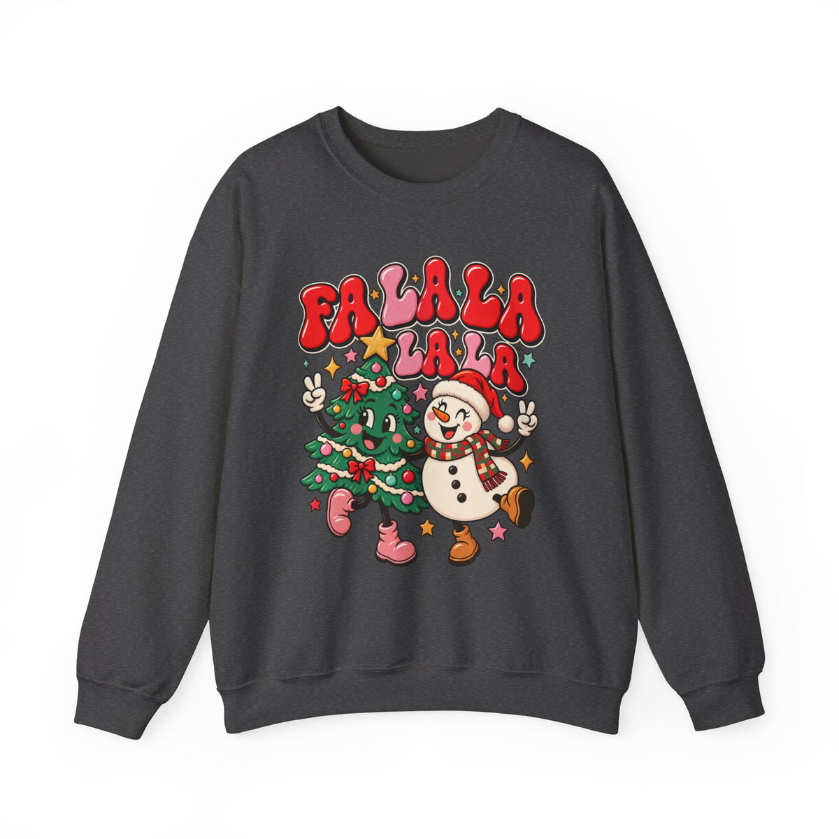 Fa la la- Retro Christmas Tree & Snowman Unisex Sweatshirt