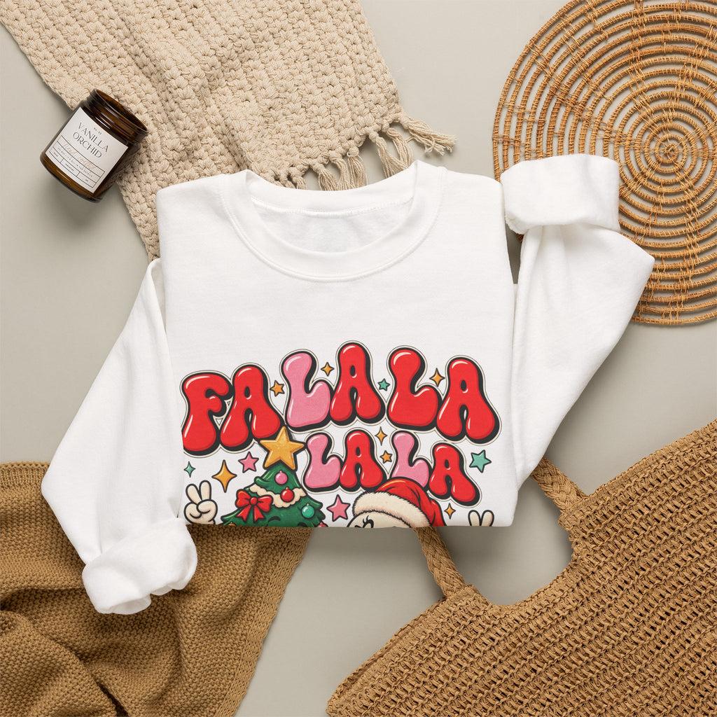 Fa la la- Retro Christmas Tree & Snowman Unisex Sweatshirt