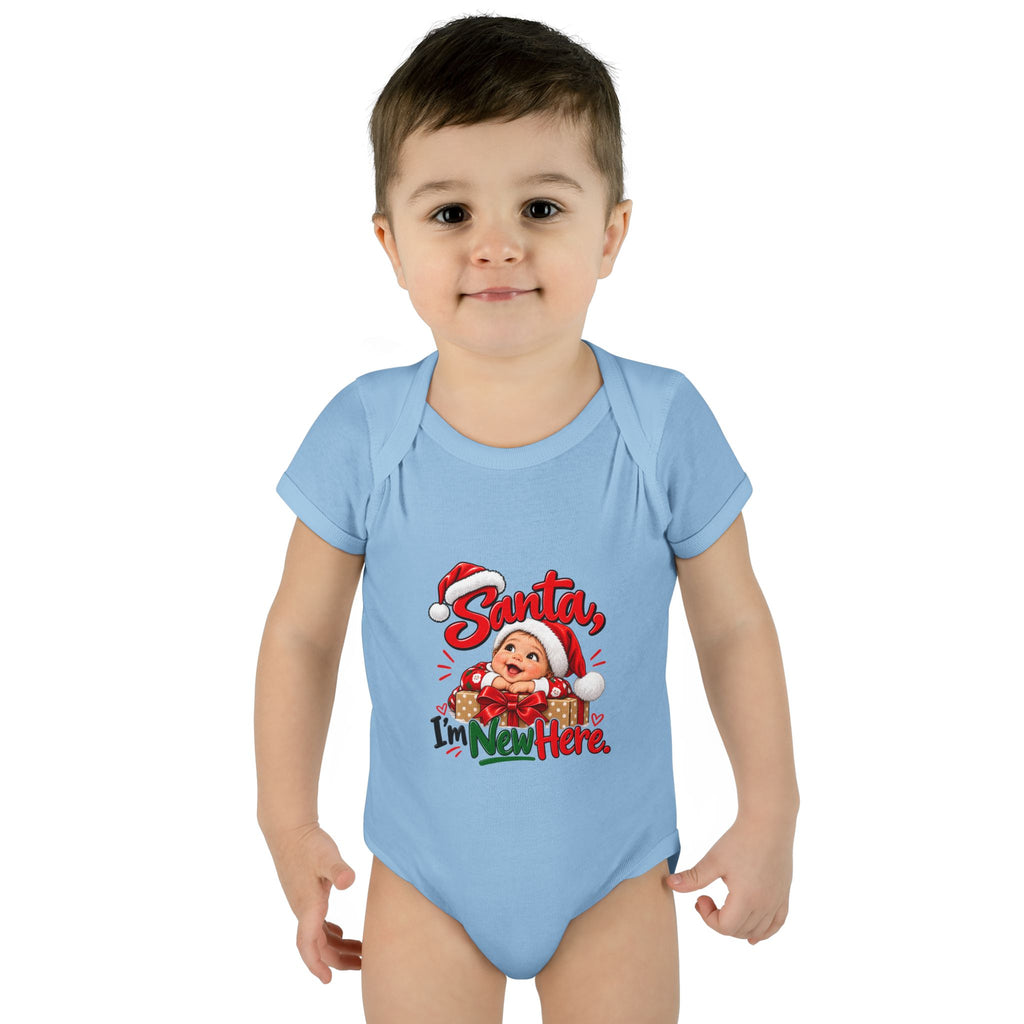 Santa, I'm New Here Baby Christmas Bodysuit