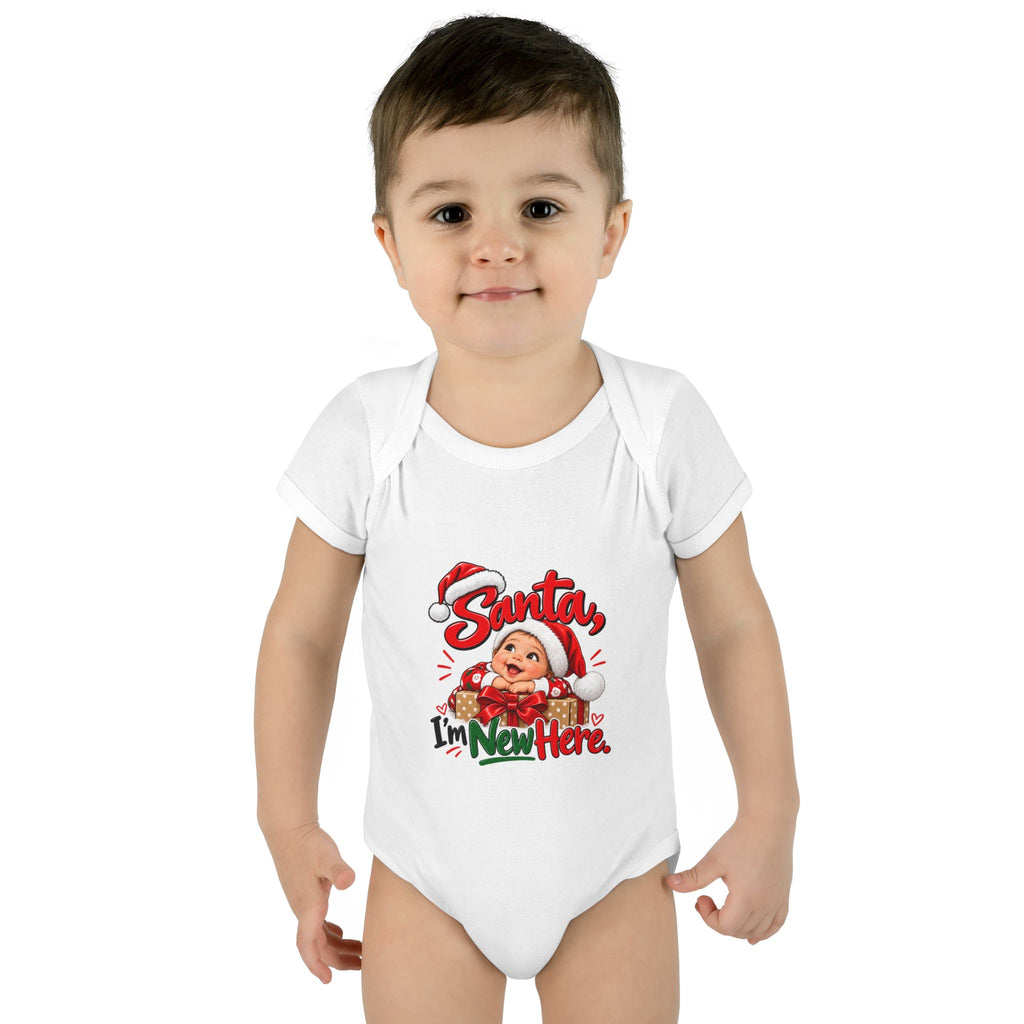 Santa, I'm New Here Baby Christmas Bodysuit