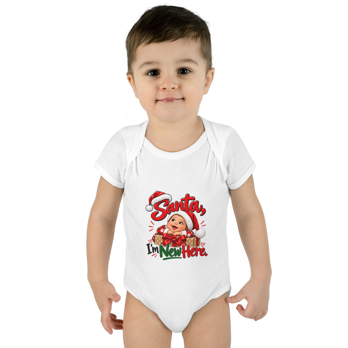 Santa, I'm New Here Baby Christmas Bodysuit