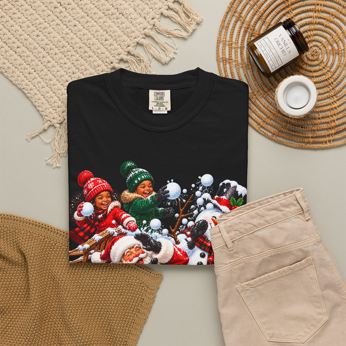 Santa Snowball Fight Christmas Shirt