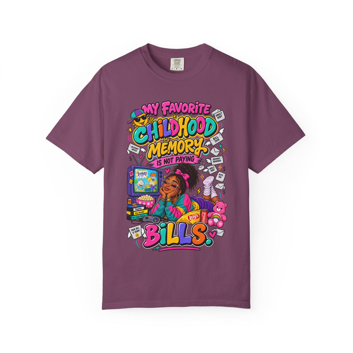 My Favorite Childhood Memory is Not Paying Bills Shirt, Funny 90's Nostalgia Tee