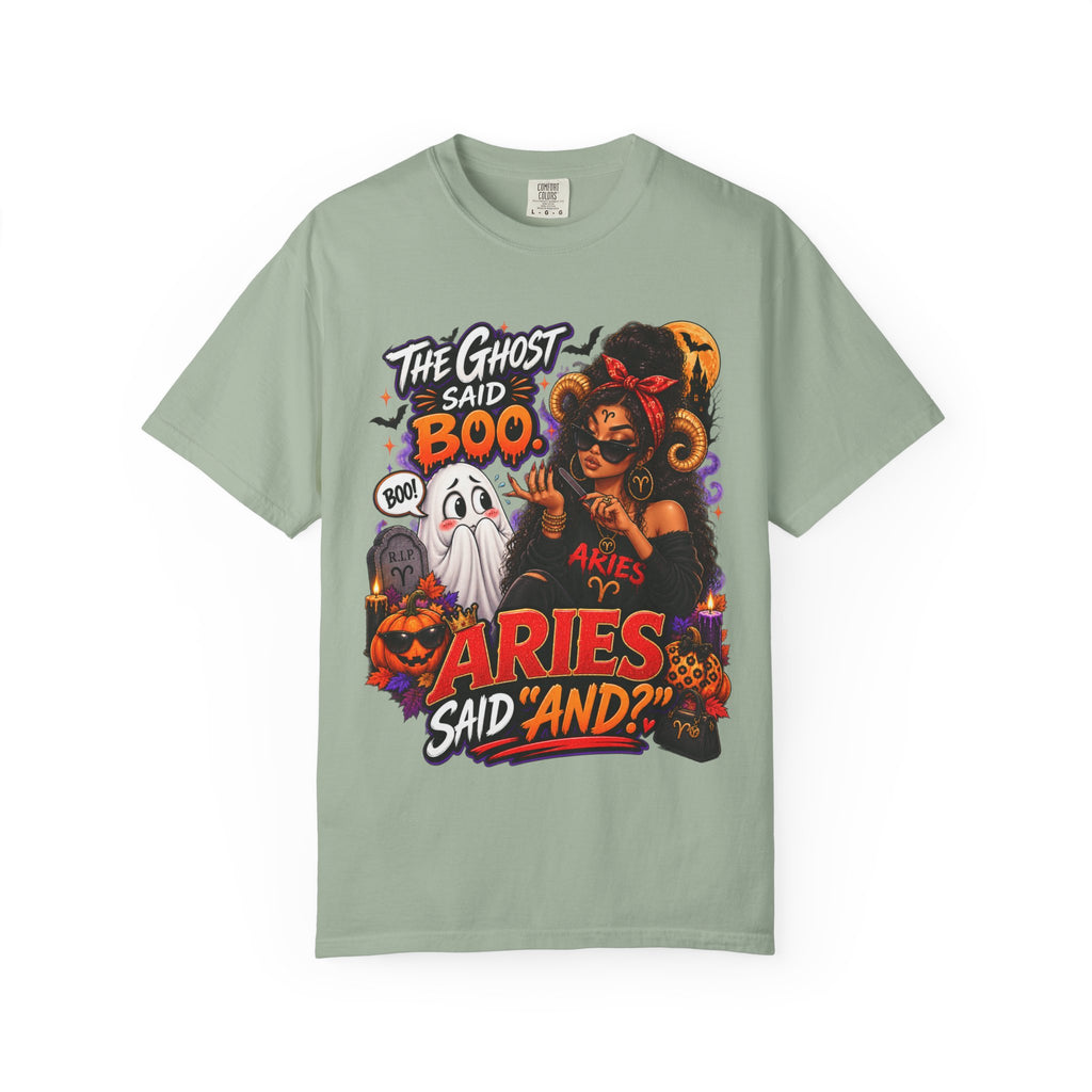 The Ghost Said Boo Aries Said And Shirt, Funny Aries Halloween Tee, Zodiac Astrology Gift