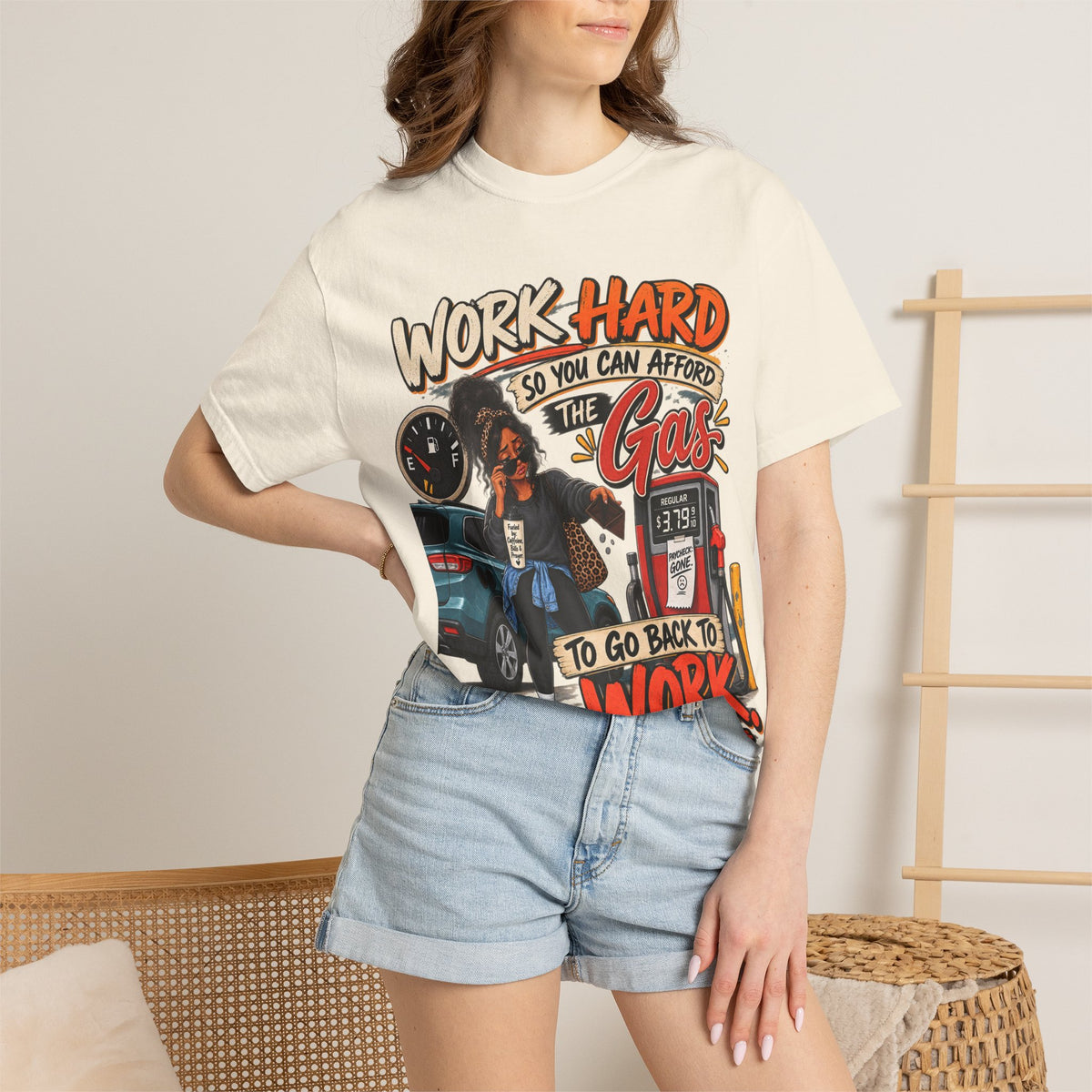 Work Hard So You Can Afford Gas Shirt, Funny Working Woman Tee, Sarcastic Coworker Gift