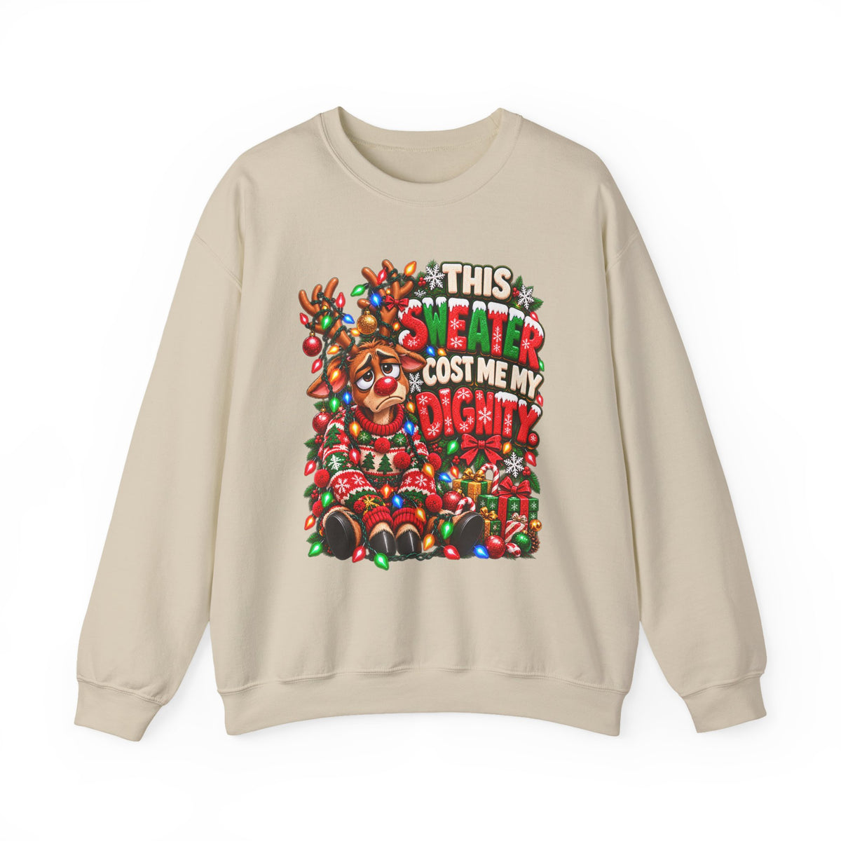 This Sweater Cost Me My Dignity Funny Ugly Christmas Reindeer Sweatshirt