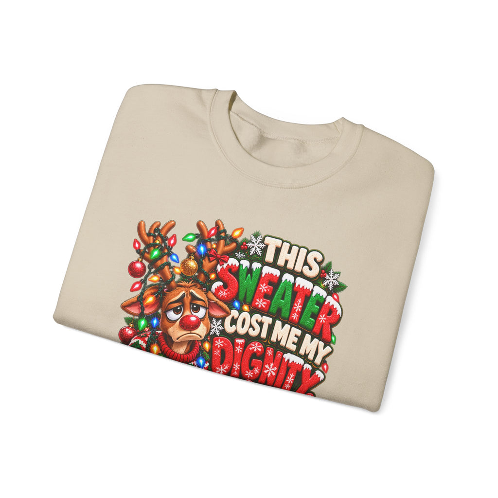 This Sweater Cost Me My Dignity Funny Ugly Christmas Reindeer Sweatshirt