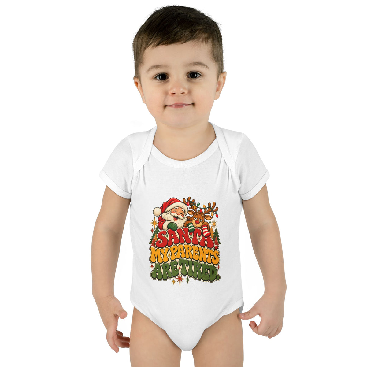 Santa, My Parents are Tired Christmas Bodysuit