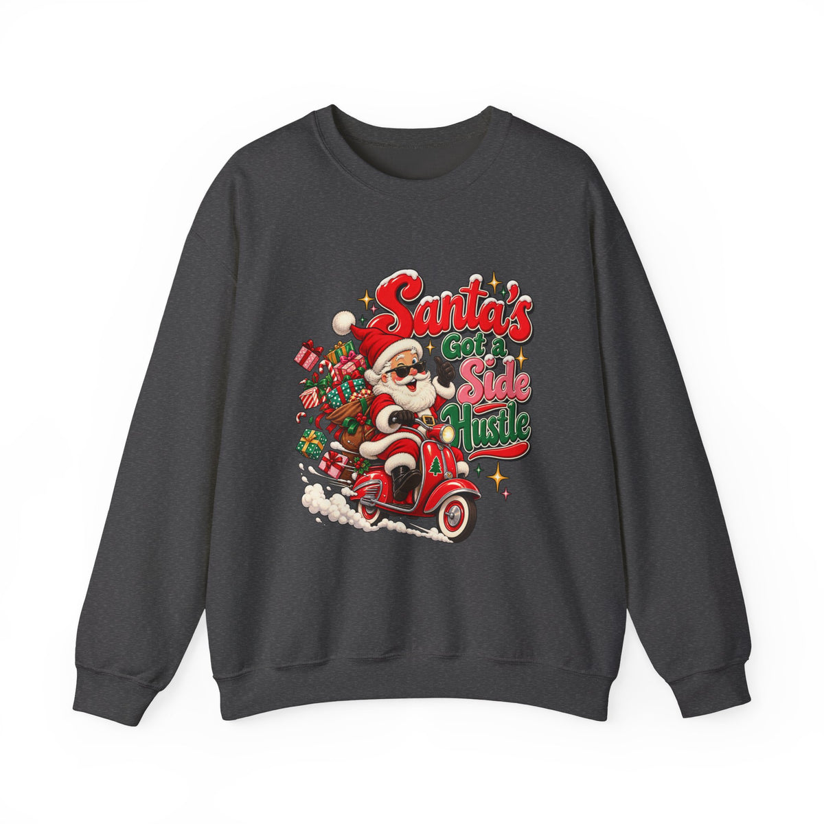 Santa's Got A Side Hustle Sweatshirt, Funny Retro Christmas Crewneck