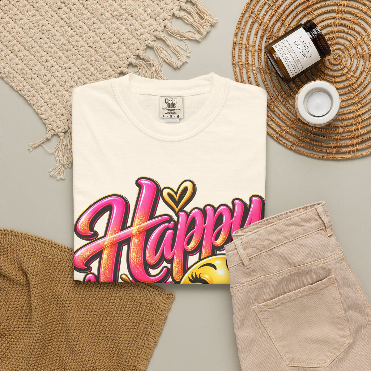 Happy On Purpose Positive Affirmation Graphic T-Shirt