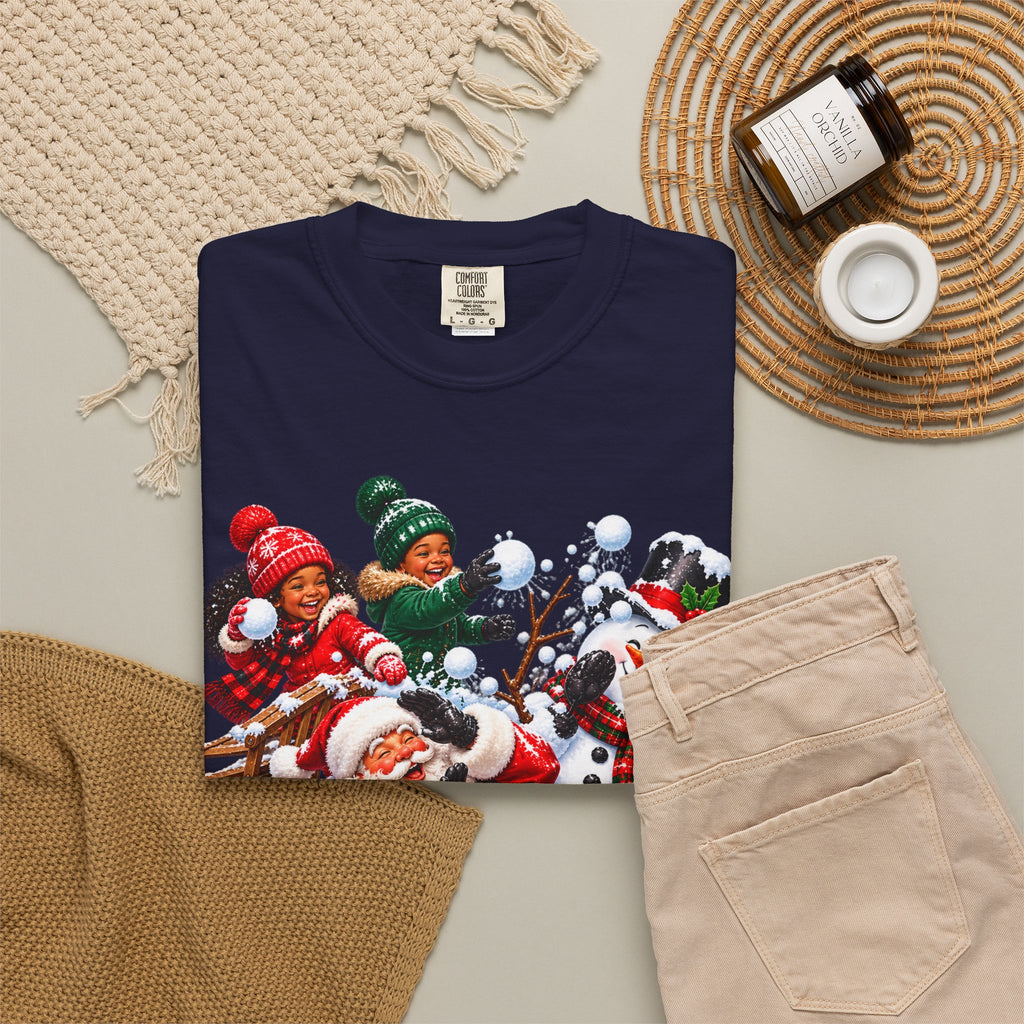 Santa Snowball Fight Christmas Shirt
