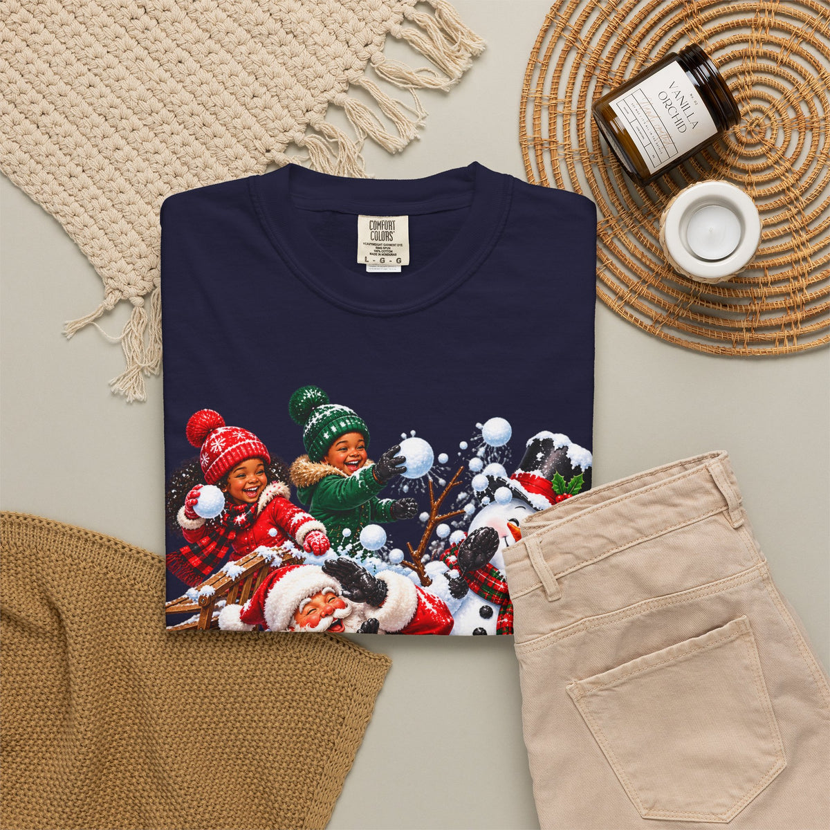 Santa Snowball Fight Christmas Shirt