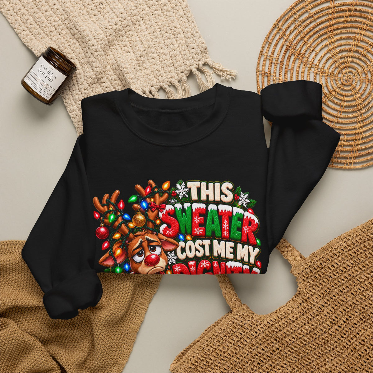 This Sweater Cost Me My Dignity Funny Ugly Christmas Reindeer Sweatshirt