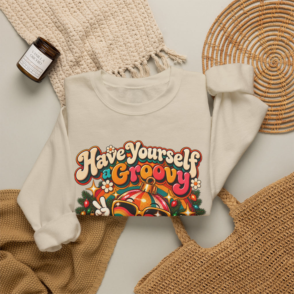 Have Yourself A Groovy Little Christmas Retro Holiday Tee