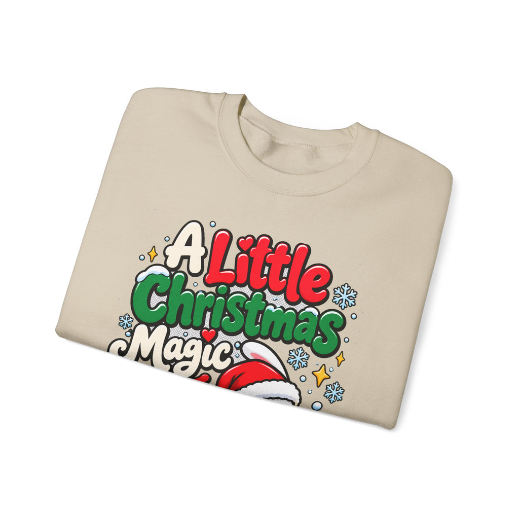 A Little Christmas Magic, Cute Christmas Crewneck Sweatshirt