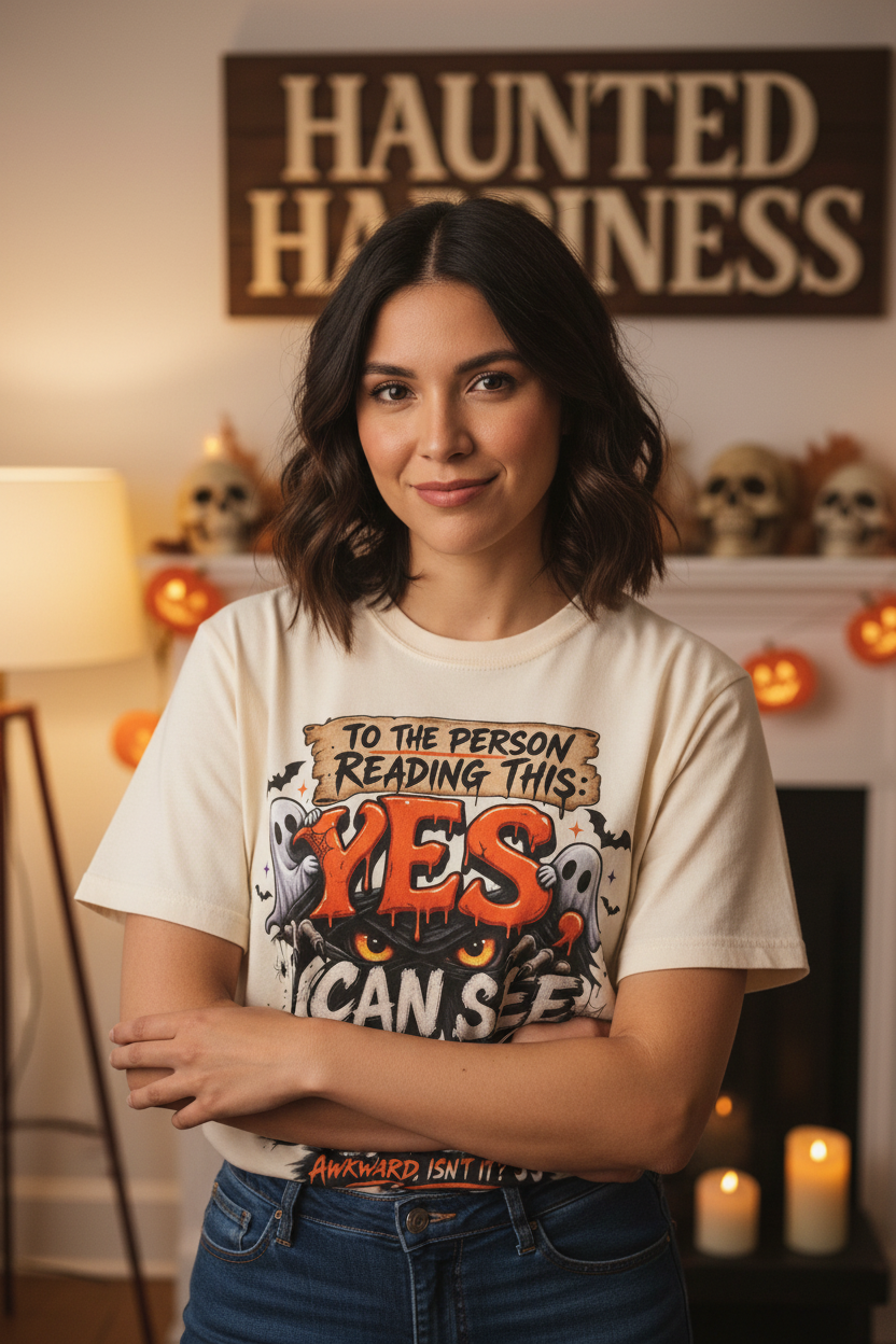 To the Person Reading This Yes I Can See You Funny Halloween Shirt