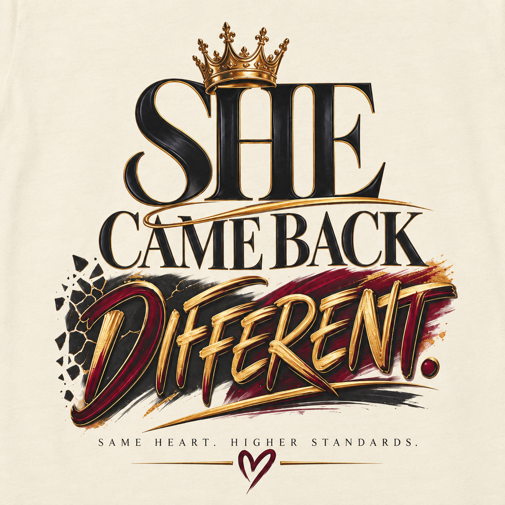 She Came Back Different Crown Graphic Statement Shirt
