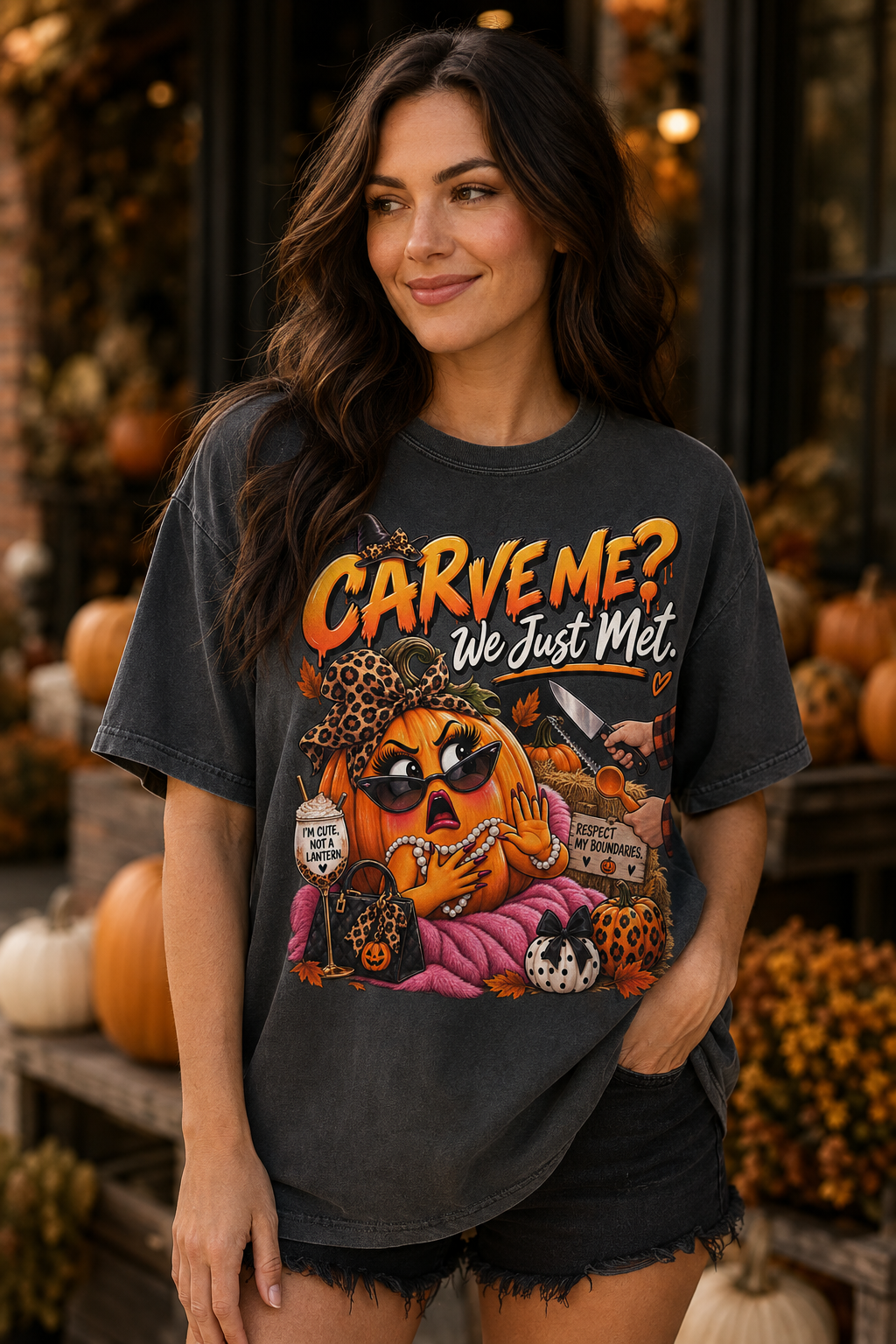 Carve Me? We Just Met Funny Halloween Pumpkin Shirt