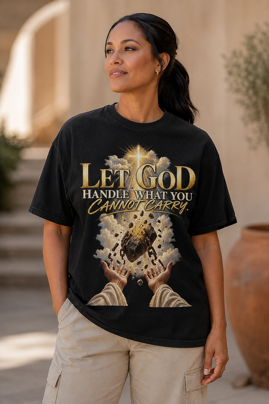 Let God Handle What You Cannot Carry Christian Faith Shirt